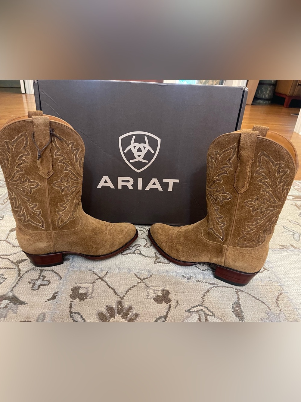 Ariat Men's Bench Made James Tan Suede Roughout Leather Western Cowboy Boots